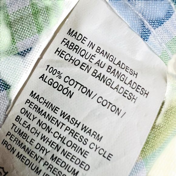 Izod Seaside Green Plaid Button Uo Long Sleeve Shirt - Picture 5 of 5